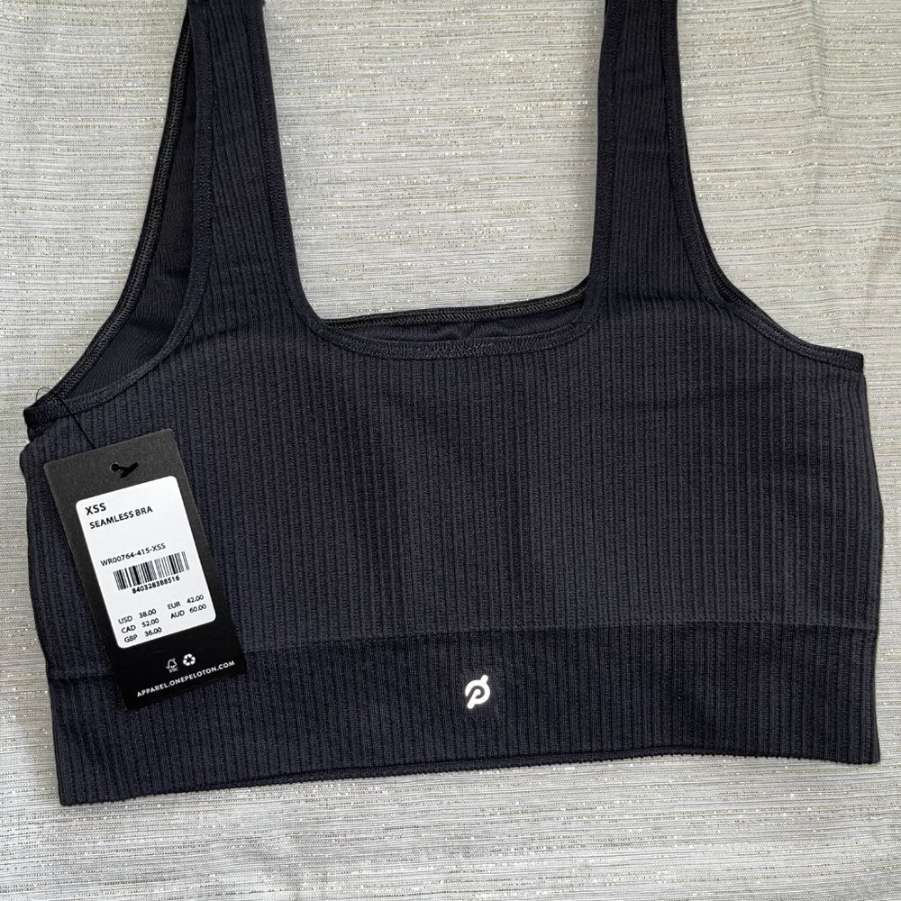 NWT, Peloton, Apparel, Seamless Square Neck Bra, Slate XS/S - Picture 6 of 6